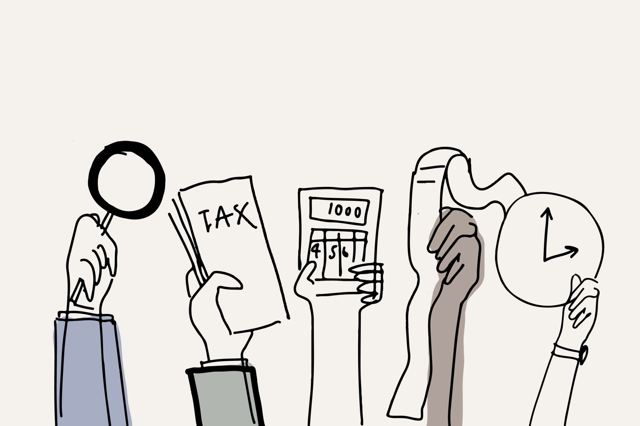 Tax audit doodle vector debt concept